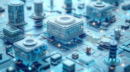 A blueprint with database and a 3D model of a database, illustrating the complex database structure used. Generative AI.