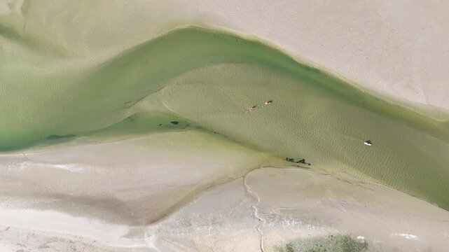 River Gannel and tidal estuary between Newquay town and the village of Crantock in Cornwall, UK