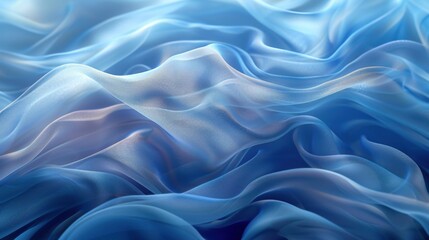 Fototapeta premium abstract blue background with layers of transparent material. Neon glow effect.