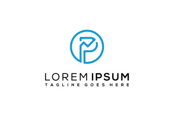 creative logo design vector letter p tech finance template