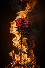 Rose and fire