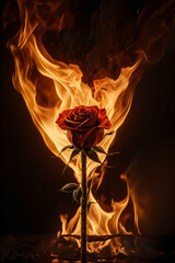 Rose and fire