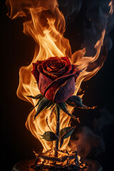Rose and fire