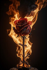 Rose and fire