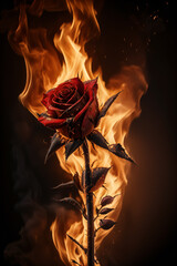 Rose and fire