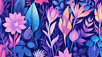 tropical leaf and flower