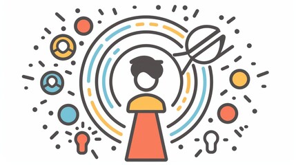Fototapeta premium HRM or Human Resource Management, Magnifier glass focus to manager icon which is among staff icons for human development recruitment leadership and customer target. resume, interview. generate by AI
