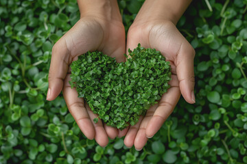 Environmental Social and Corporate Governance Earth Day loving nature top view. Green power concept.