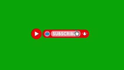 Pop up subscribe notification like bell icon button clicked floating animation motion graphics on transparent background isolated with chroma green screen clip easy to use template for your video blog