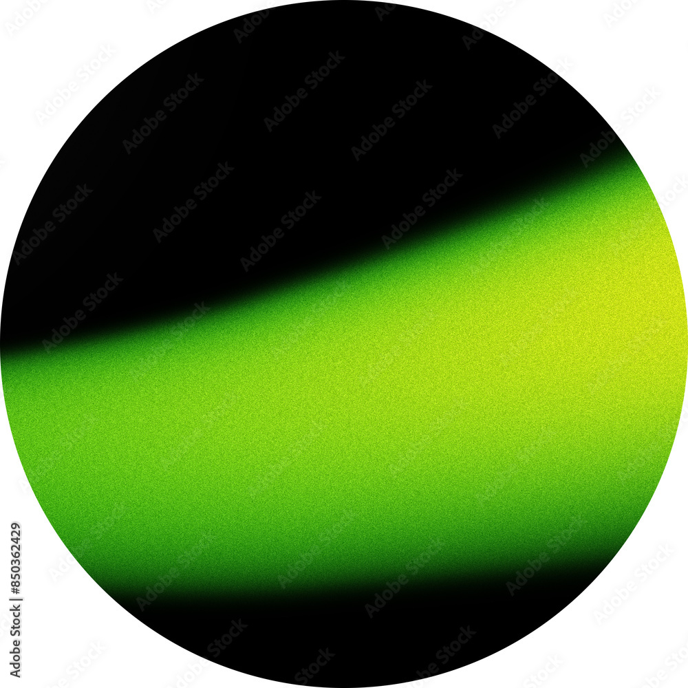 Poster image of a textured green and black circle with a gradient effect