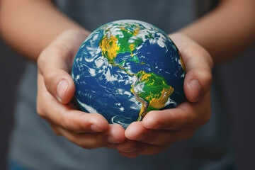 Environmental Social and Corporate Governance Earth Day loving nature top view. Green power concept.