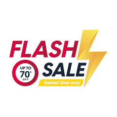Flash sale promotion. Sale banner. Special offer limited in time. Get extra discount invitation. Commercial poster, coupon or voucher. banner template promotion
