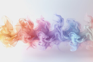 Obraz premium Realistic Colorful smoke element white background.