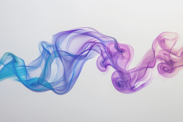Realistic Colorful smoke element white background.