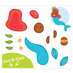 Cut and Glue Worksheet - The mermaid