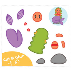 Cut and Glue Worksheet - The mermaid