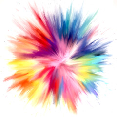 Obraz premium Hand painted rainbow coloured exploding design