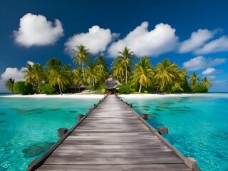 Fototapeta premium beach with jetty