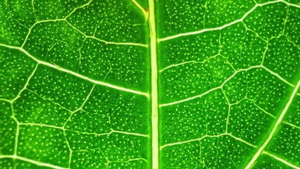 Close-up of okra leaves: vibrant green with intricate veins, creating a beautiful texture. Detailed view highlights tiny dots and fine lines, emphasizing unique structure. Nature background.
