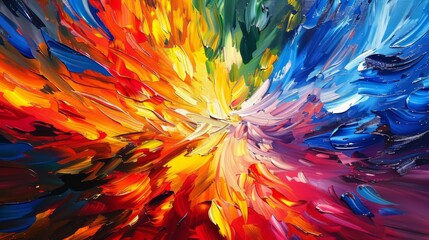 Abstract Colorful Oil Painting