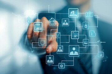 Emphasizing the backbone of effective HR management, the organizational infrastructure diagram projected on a virtual screen illustrates the essential processes and structures that