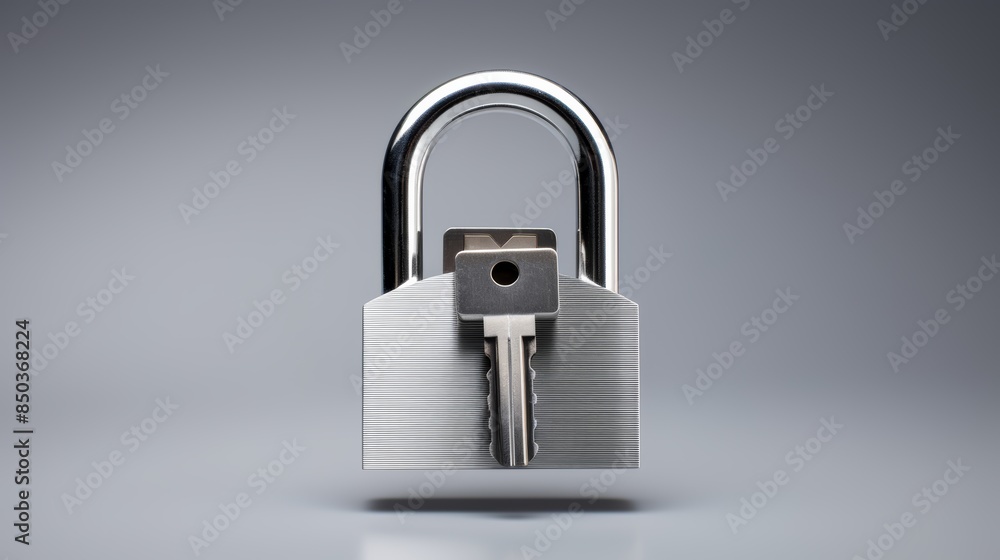 Poster padlock with a keyhole in the shape of a lock, emphasizing the importance of physical security.