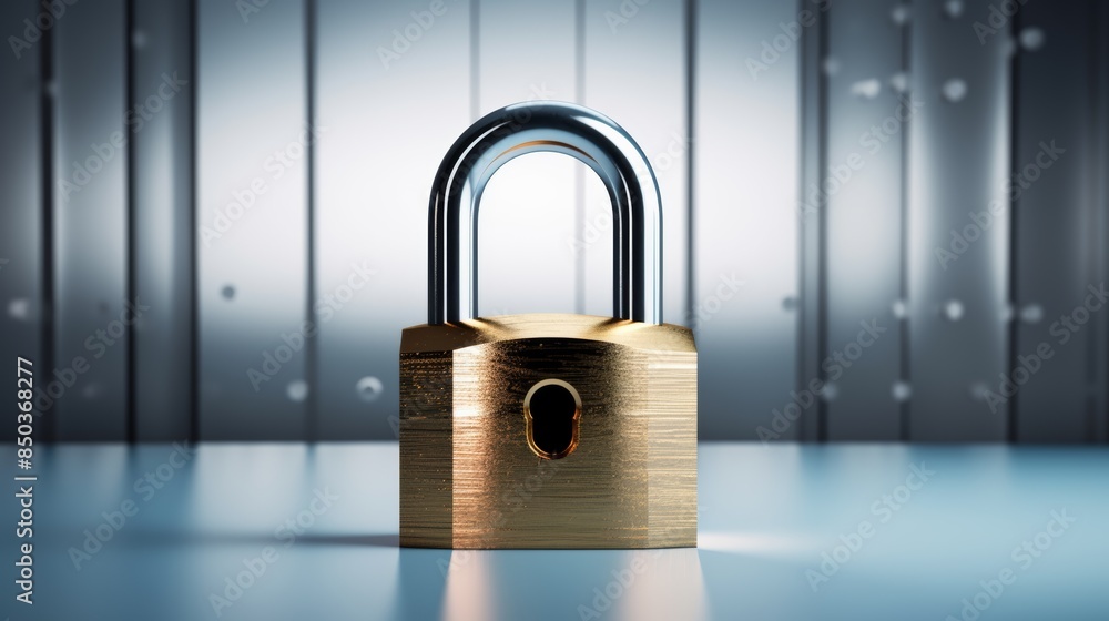 Poster padlock with a keyhole in the shape of a lock, emphasizing the importance of physical security.