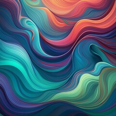 Fototapeta premium A colorful abstract image with swirling waves of blue, green, purple, and red