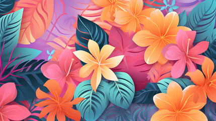 abstract tropical leaf vector illustration