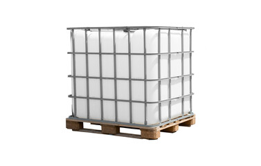 Large industrial liquid tank with a capacity of 1000 liters, 265 gallons with a metal protective...