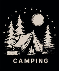 Camping  Funny Outdoors T Shirt  Design