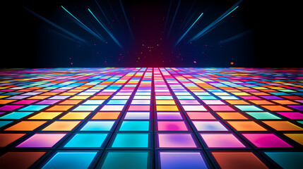Colorful disco dance floor