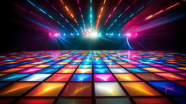 Colorful disco dance floor