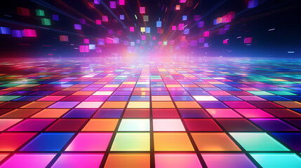 Colorful disco dance floor
