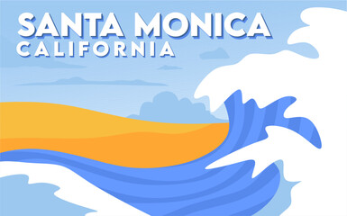 Santa Monica California with beautiful beach views