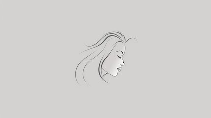 Sophisticated and Contemporary Line Art Logo for a Female Makeup Artist in a Light Gray Color Palette