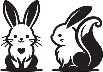 cute rabbit vector silhouette