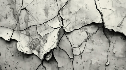 Obraz premium Cracks in the wall seem to open a door to the past, revealing the layers of time and history that lie beneath the surface.