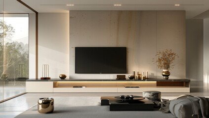 modern living room with tv