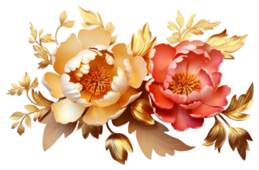 PNG Peonie flower pattern plant.