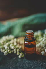 Essential oil with lily of the valley aroma, aromatherapy