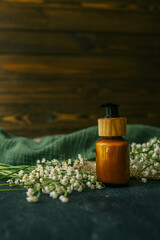 Natural face cream with lily of the valley scent with bamboo lid