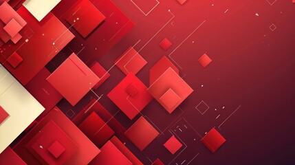 Red And White Abstract Geometric Background