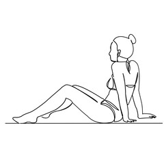 girl sunbathing on the beach_03