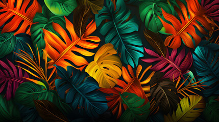 abstract tropical leaf vector illustration