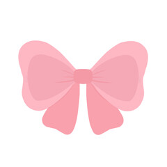 Red soft pink ribbon bow isolated on white