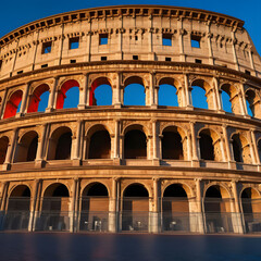 Fototapeta premium Ancient Roman Colosseum stands majestically-07