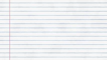Blue horizontal lines on white paper motion background. Doodle red and blue line on grunge animated background. Pattern, graph, page, sheet, exercise book paper texture.