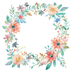 PNG Chrysanthemum circle border pattern flower wreath.