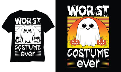 Worst Costume Ever halloween funny shirt eps vector design